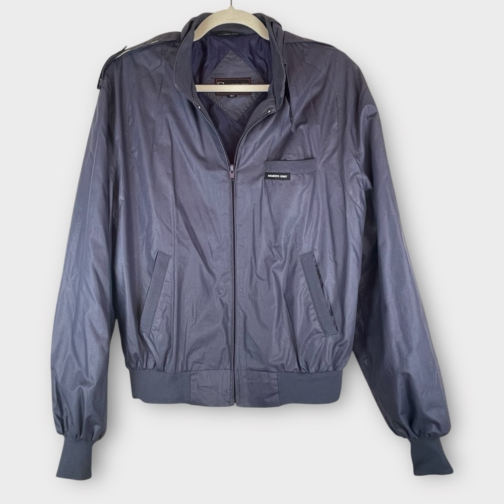 Vintage Members Only Jacket Men’s Small 40 Purple-Toned Slate Gray Rare